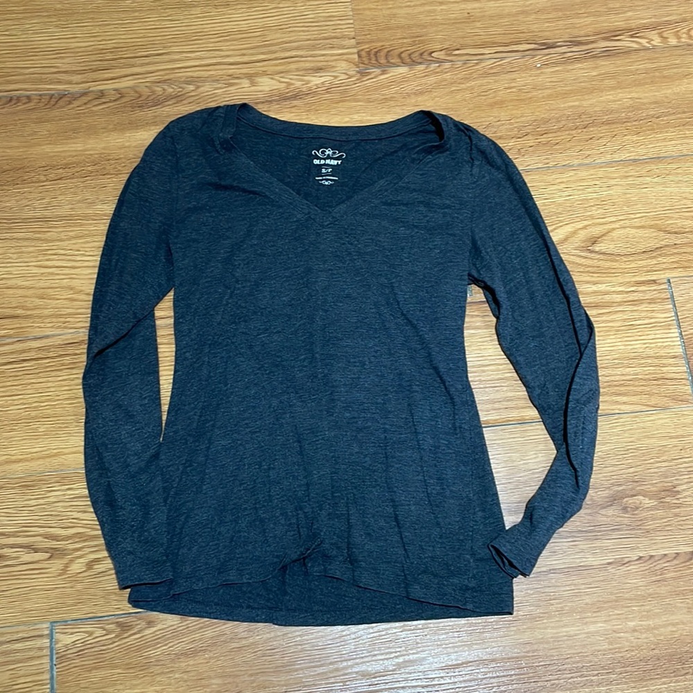 Plain Grey V Neck